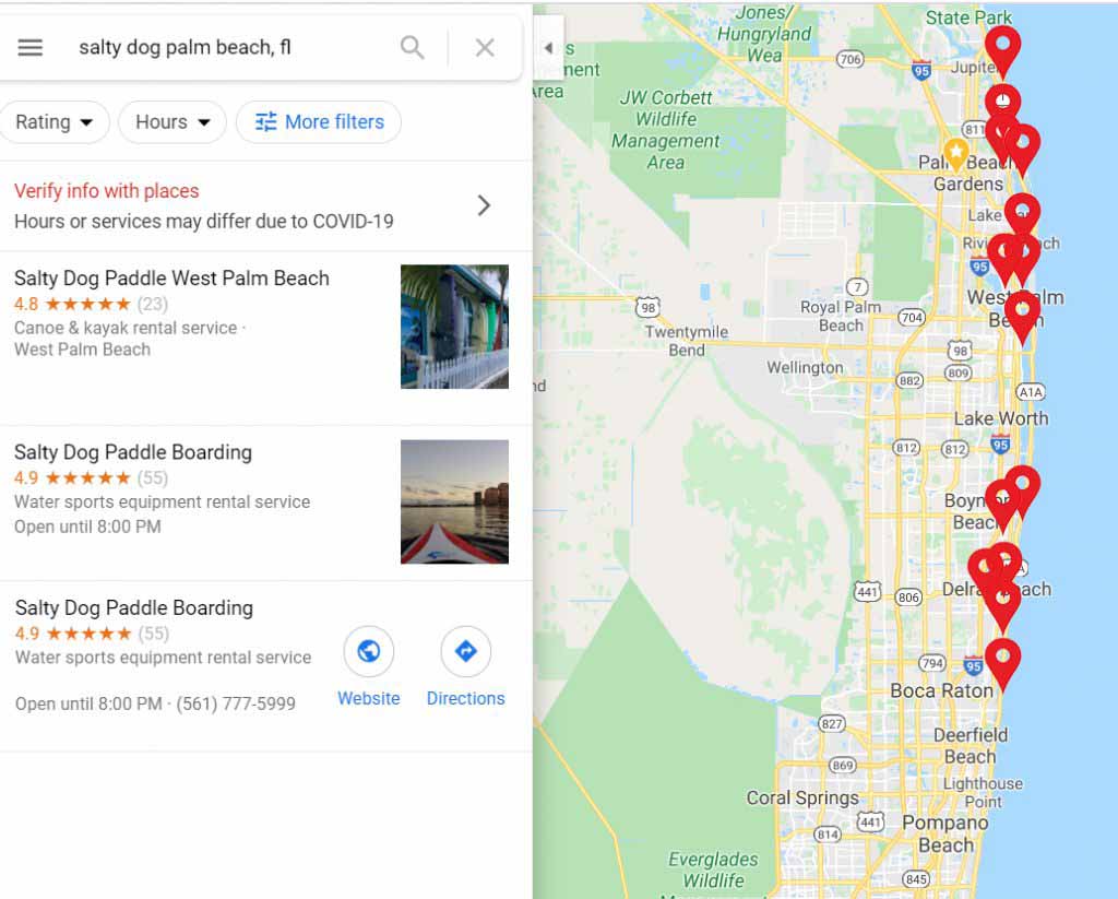 Salty Dog Paddle Locations